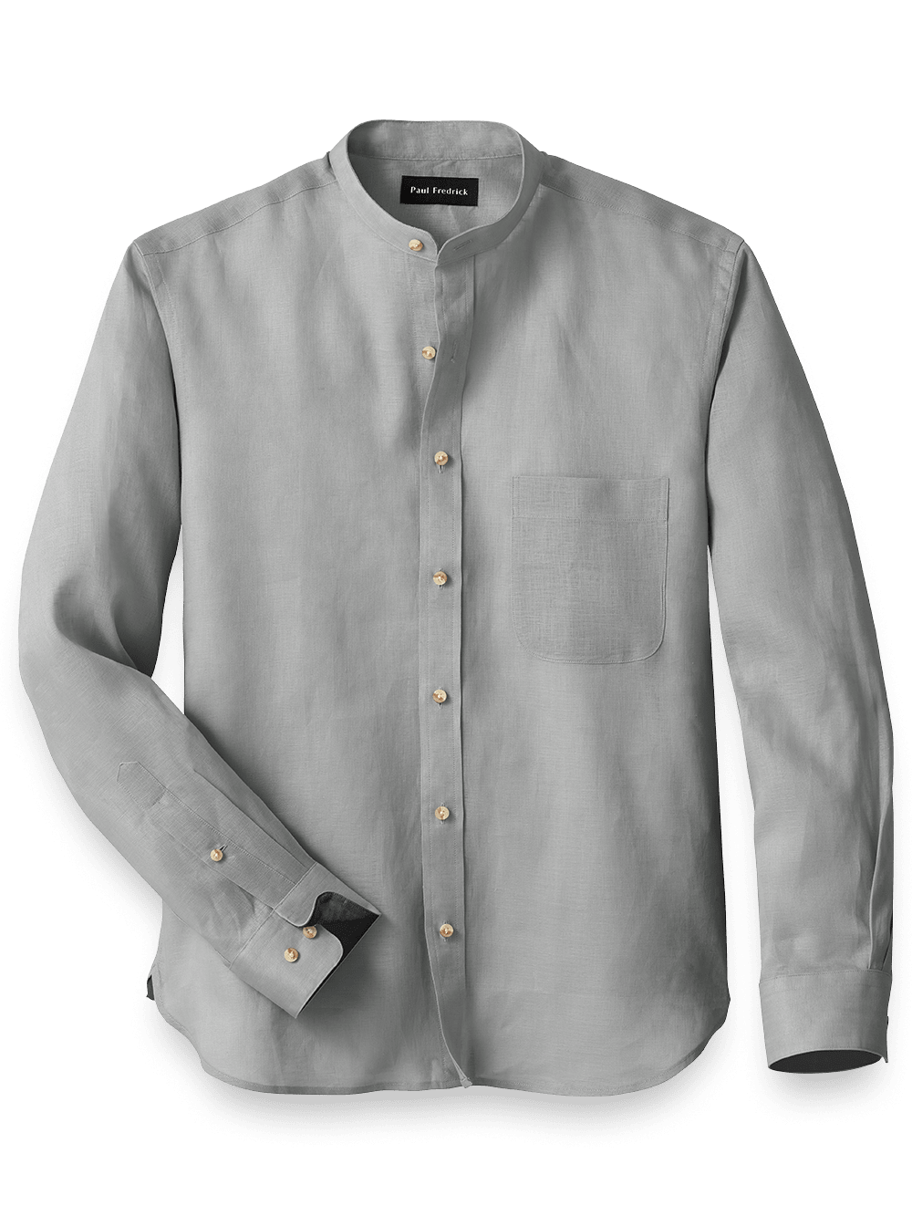 Product Image of Linen Solid Casual Shirt-Silver