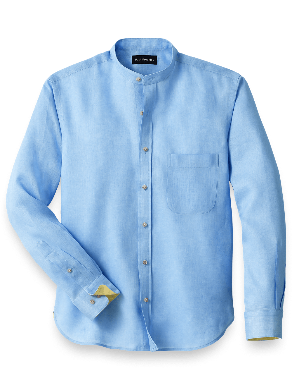 Product Image of Linen Solid Casual Shirt-Light Blue