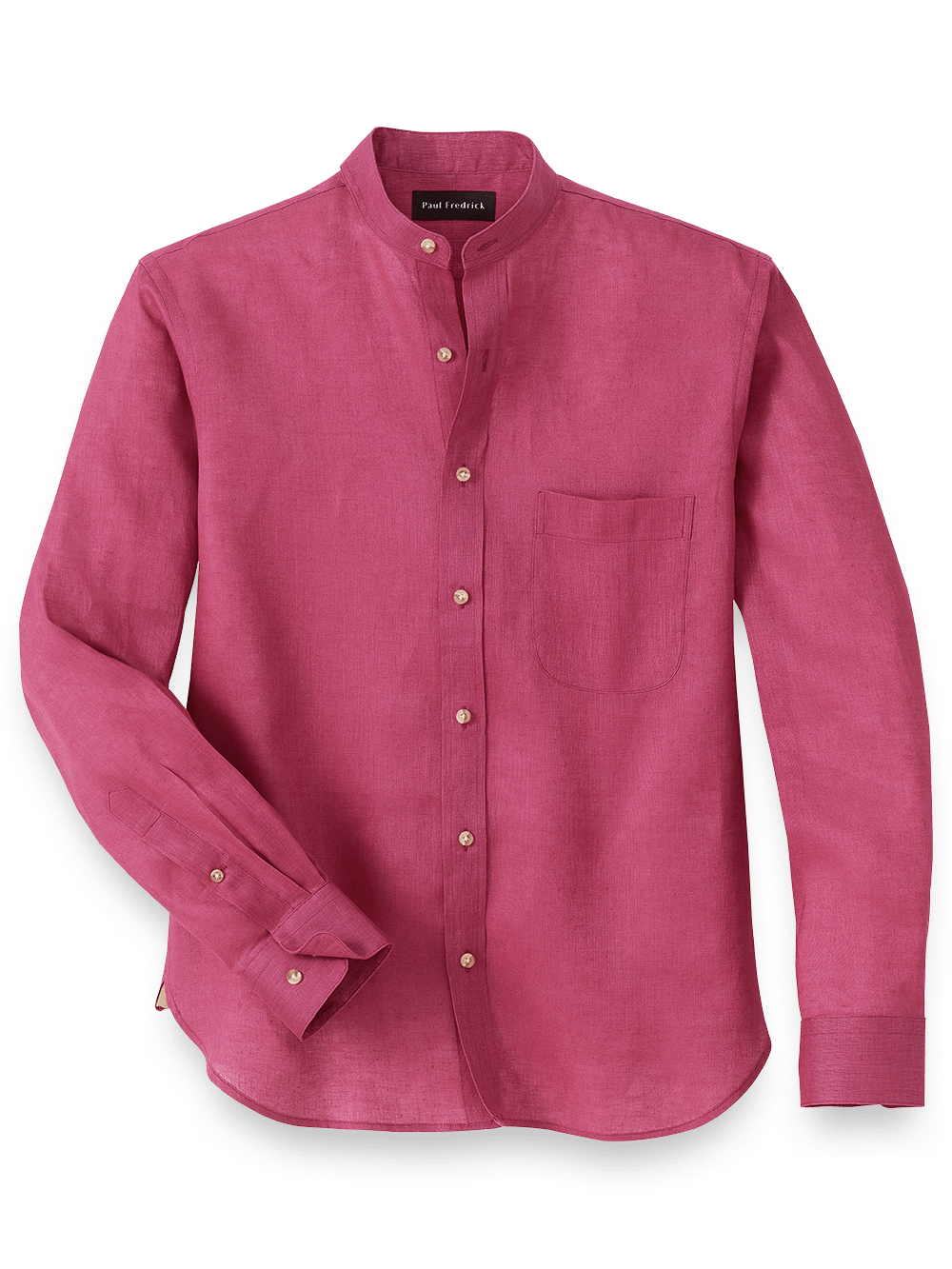 Product Image of Linen Solid Casual Shirt-Berry