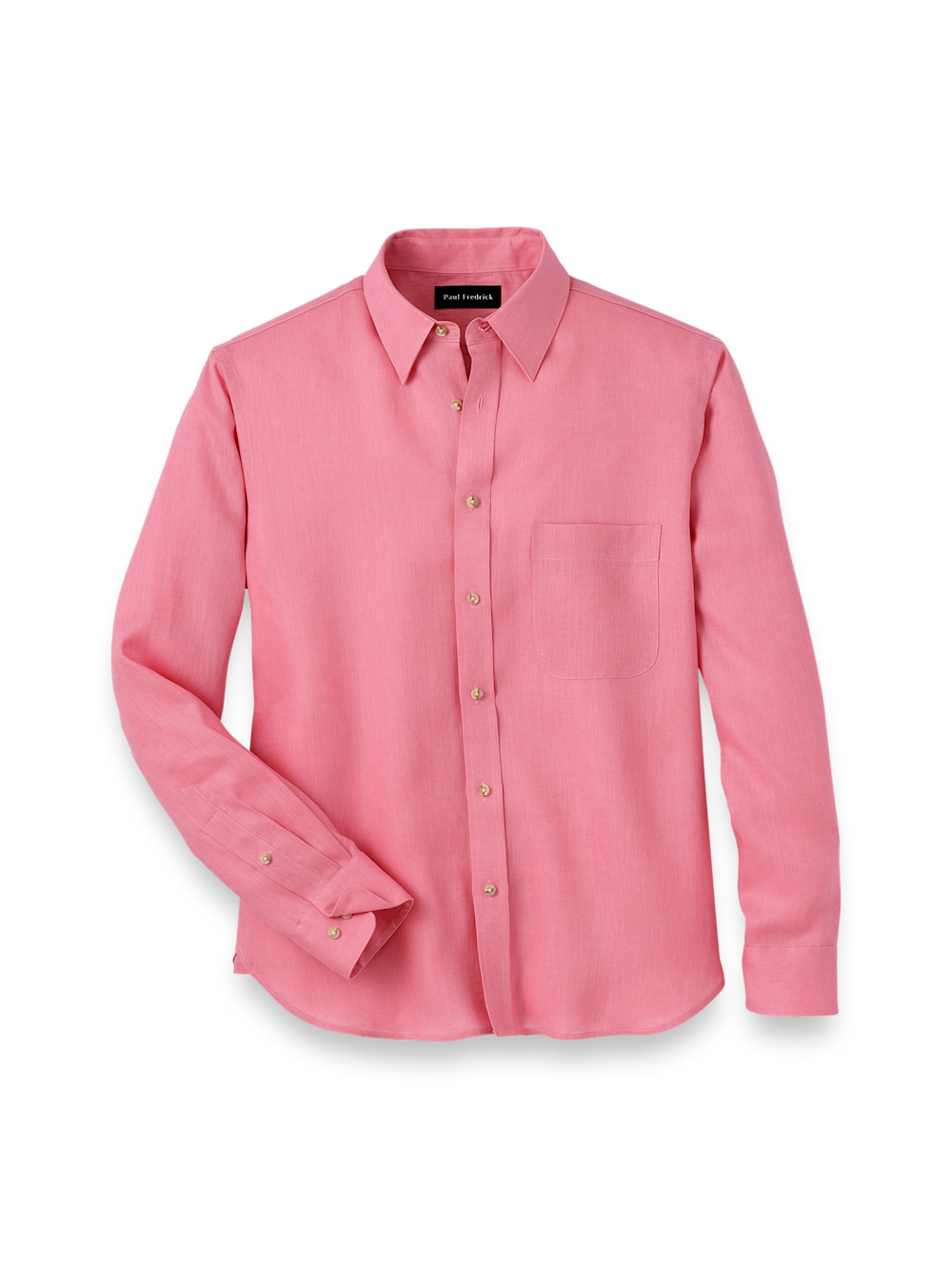 Product Image of Linen Solid Casual Shirt-Pink