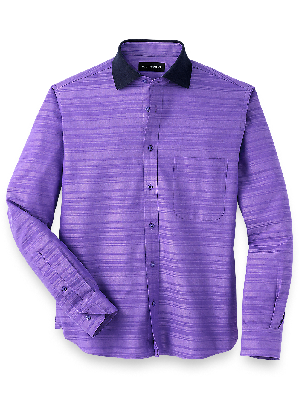 Product Image of Knit Collar Casual Shirt-Purple