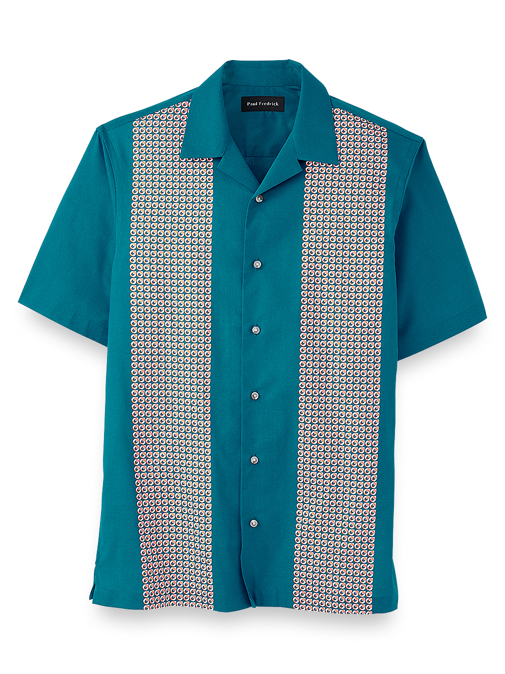 Product Image of Cotton Geometric Print Casual Shirt-Teal