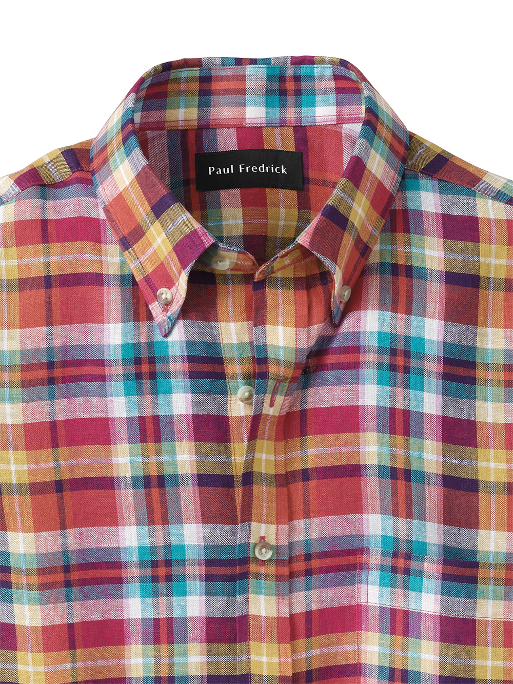Alternate Image of Linen Plaid Casual Shirt-2