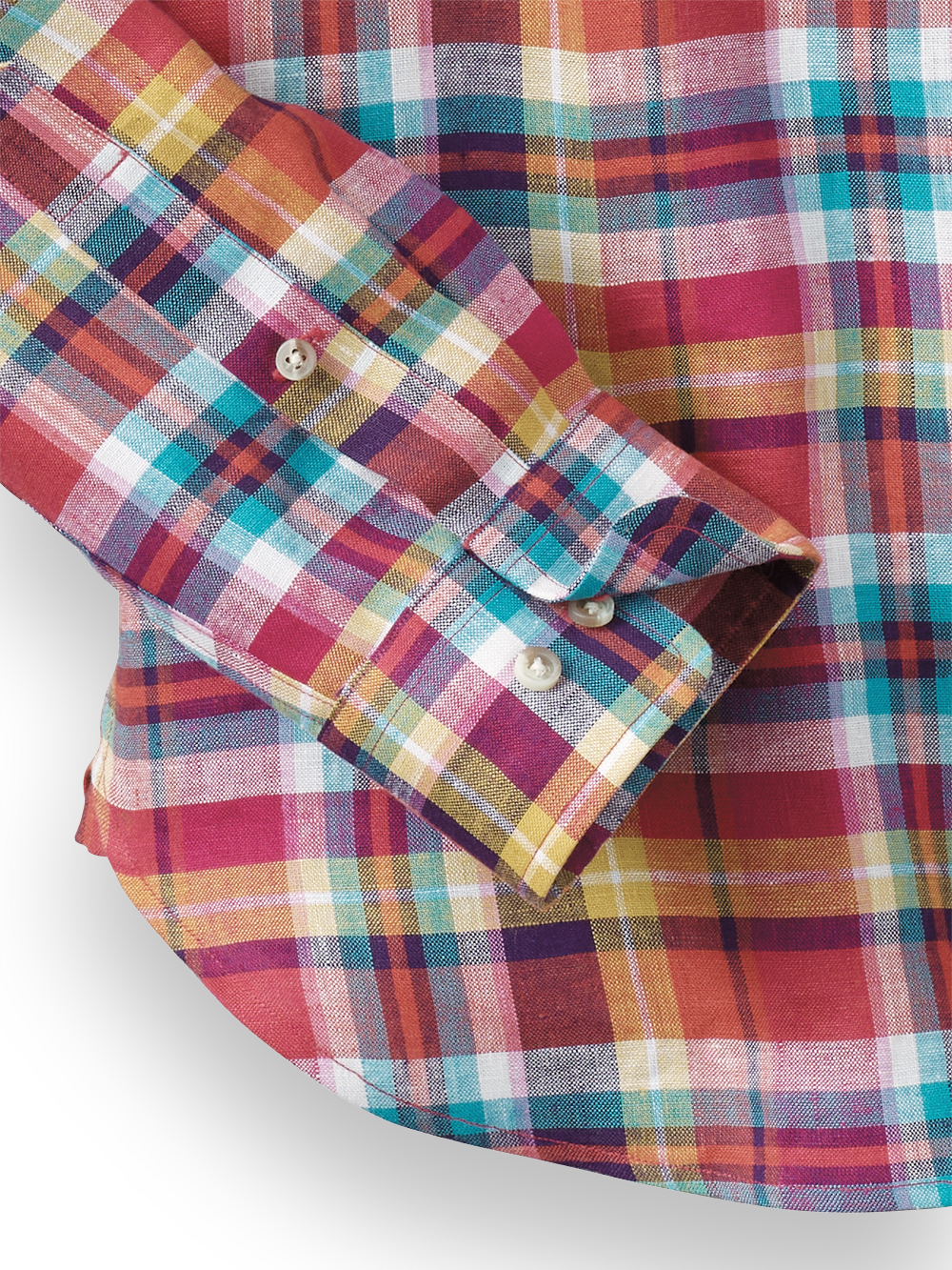 Alternate Image of Linen Plaid Casual Shirt-3