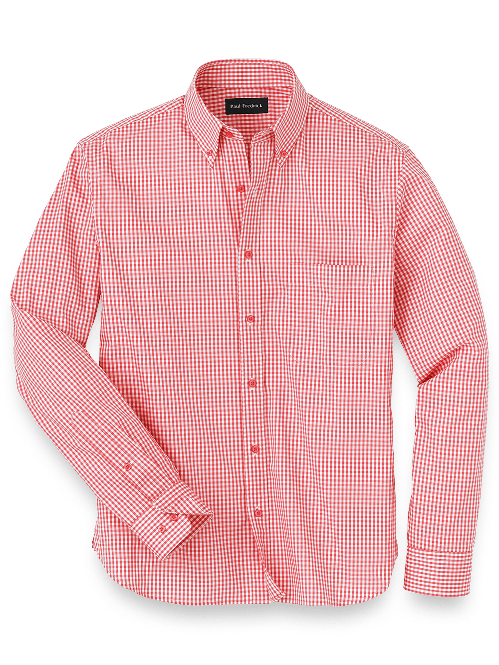 Product Image of Cotton Gingham Casual Shirt-Coral