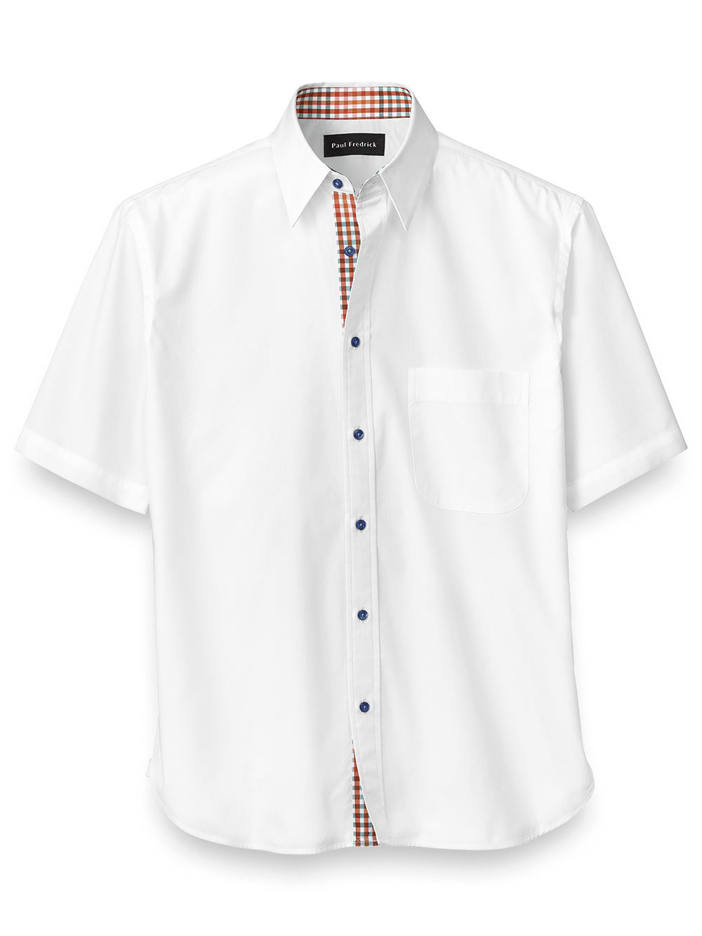 Product Image of Cotton Solid Casual Shirt With Contrast Trim-White