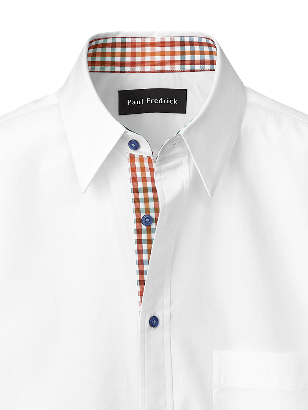 Alternate Image of Cotton Solid Casual Shirt With Contrast Trim-1