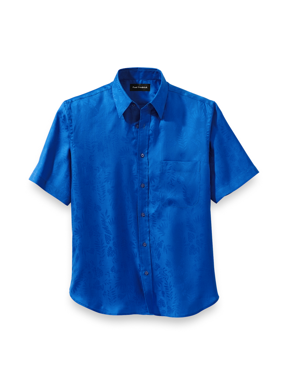 Product Image of Lyocell Solid Jacquard Casual Shirt-Blue
