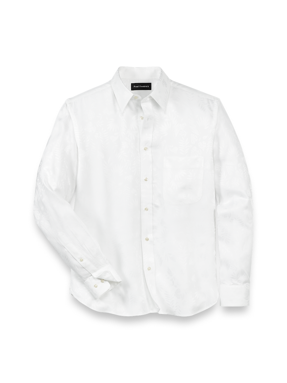 Product Image of Lyocell Solid Jacquard Casual Shirt-White