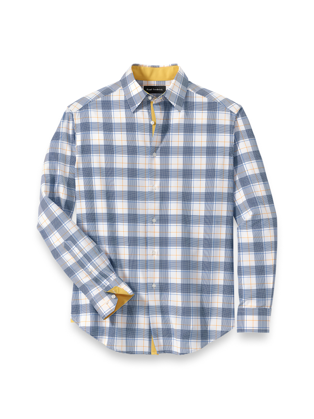 Product Image of Performance Stretch Check Casual Shirt-Blue/Yellow