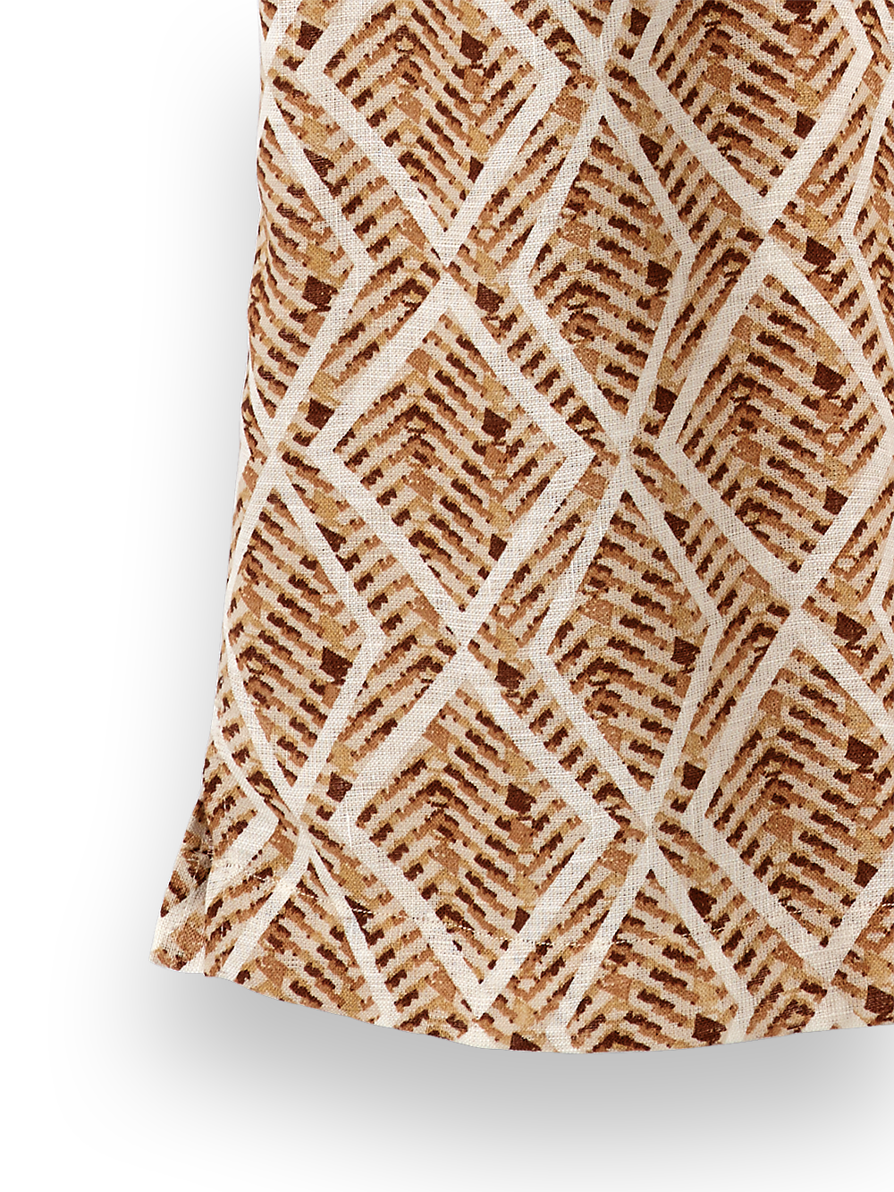 Alternate Image of Linen Geometric Leaf Print Casual Shirt-3