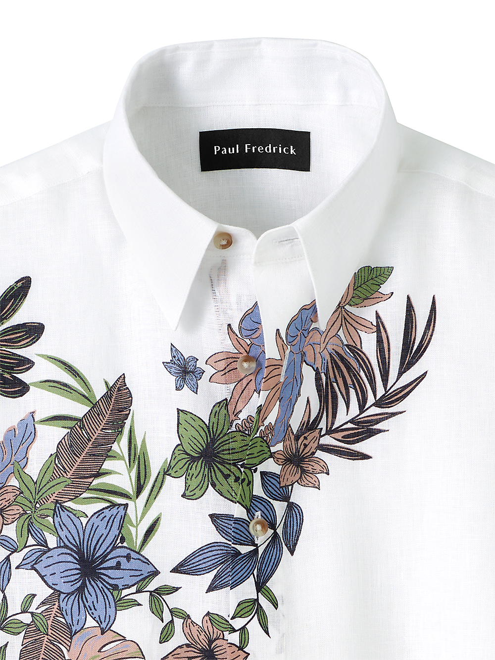 Alternate Image of Linen Print Panel Casual Shirt-2