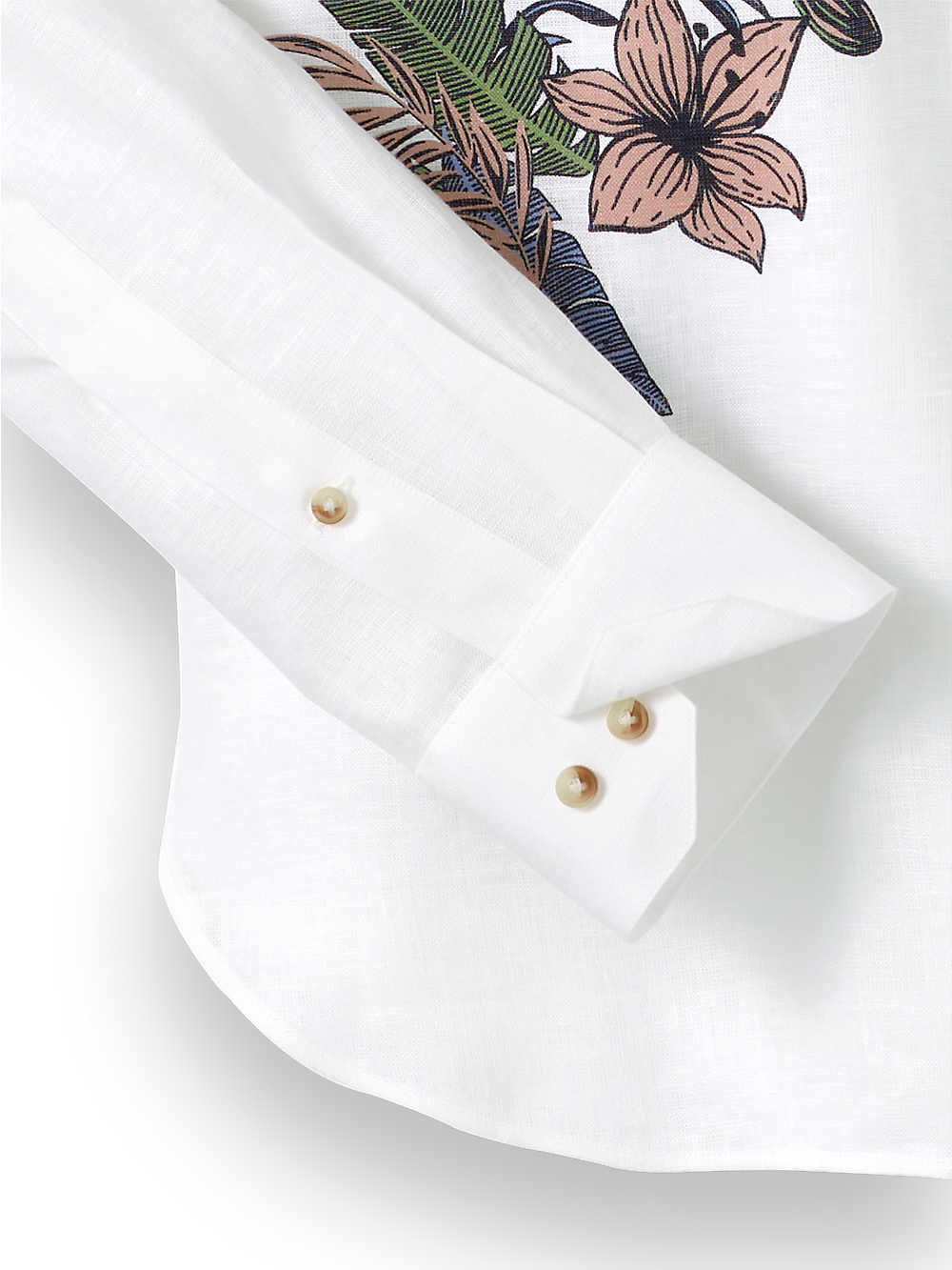 Alternate Image of Linen Print Panel Casual Shirt-3