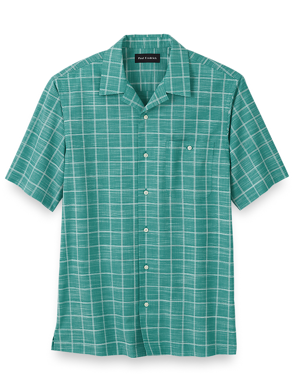 Product Image of Cotton Windowpane Casual Shirt-Green