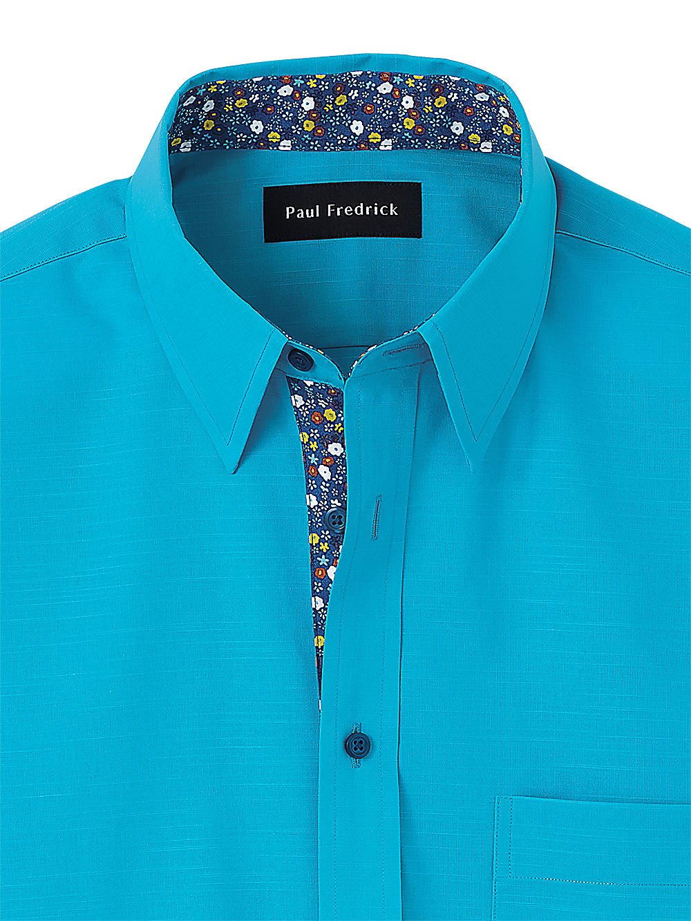 Alternate Image of Cotton Solid Casual Shirt With Contrast Trim-1
