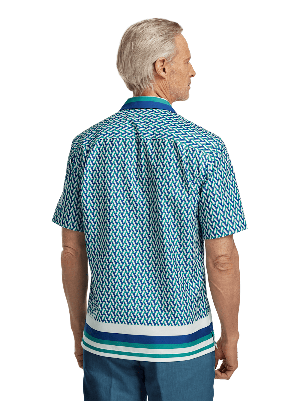 Alternate Image of Cotton Geometric Print Casual Shirt-4