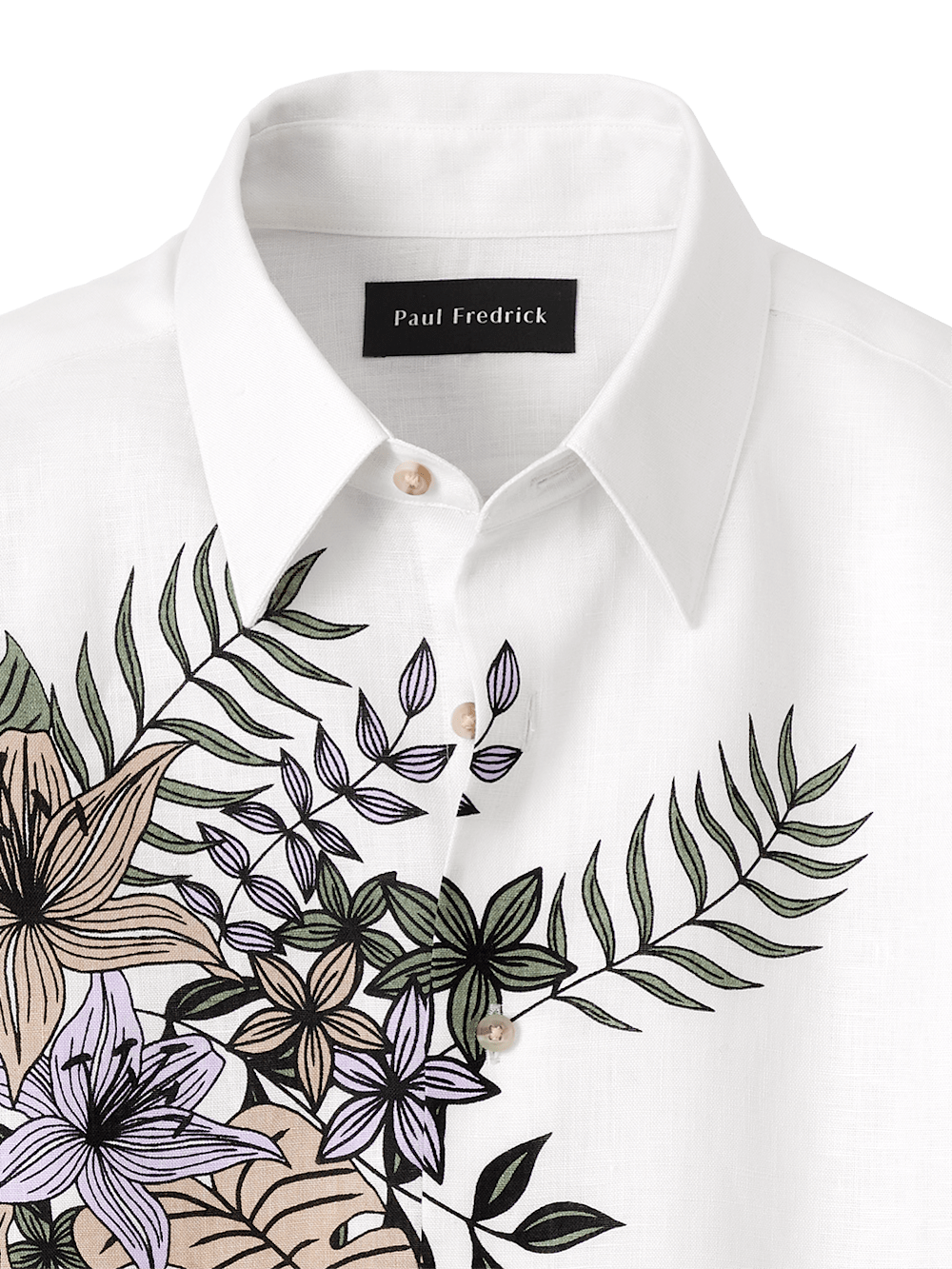 Alternate Image of Linen Print Panel Casual Shirt-5