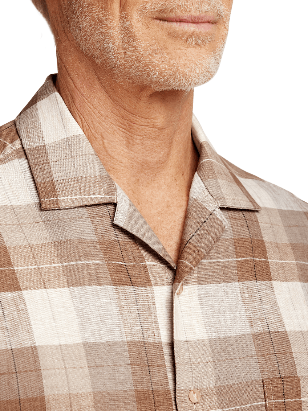 Alternate Image of Linen Plaid Casual Shirt-2
