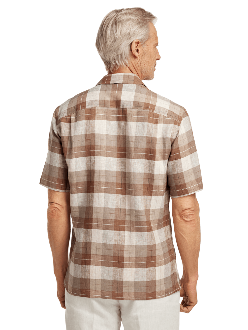 Alternate Image of Linen Plaid Casual Shirt-4