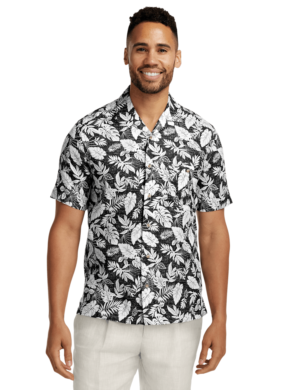 Alternate Image of Linen Botanical Print Casual Shirt-1