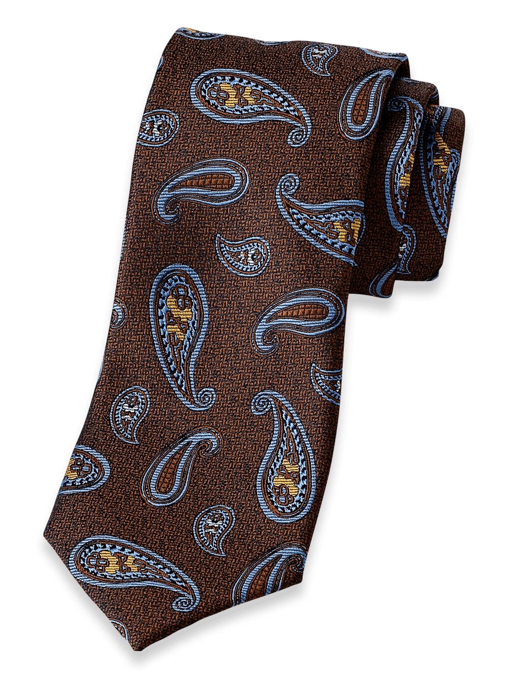 Product Image of Paisley Woven Silk Tie-Brown