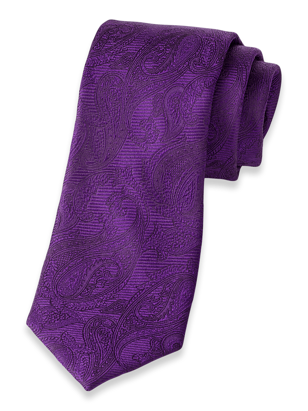 Product Image of Paisley Woven Silk Tie-Purple