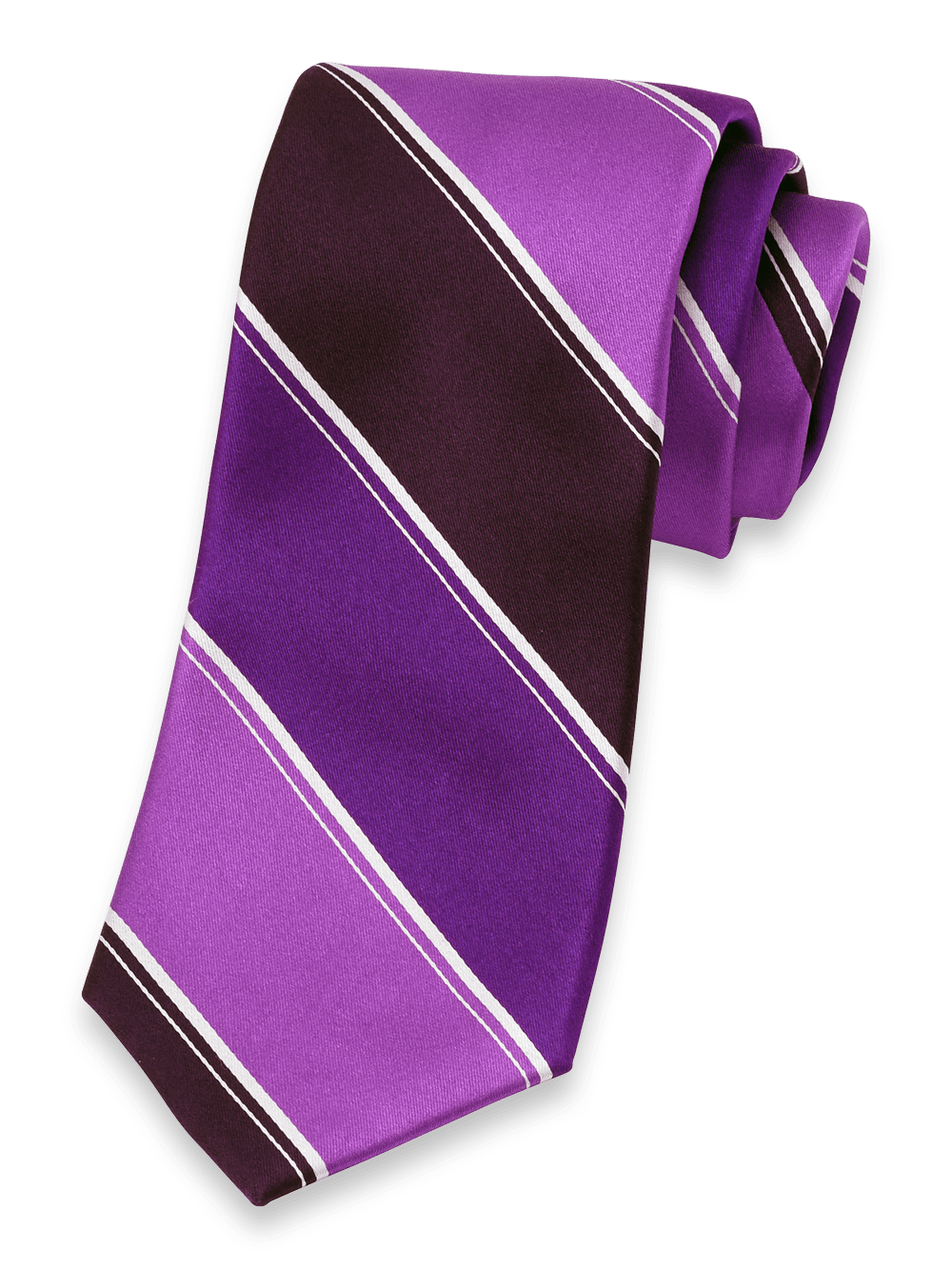 Product Image of Stripe Woven Silk Tie-Purple