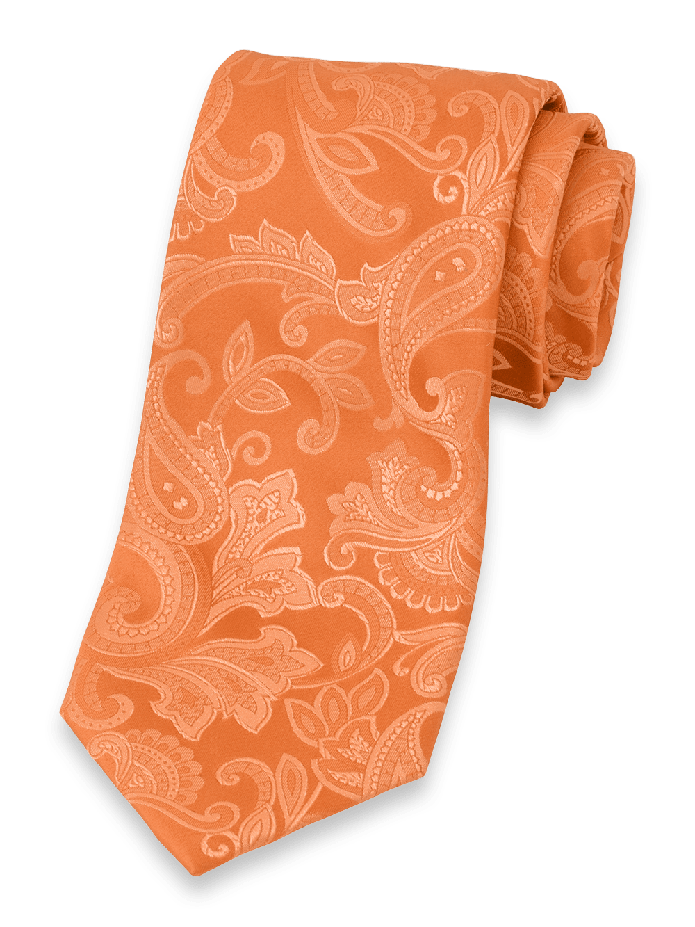 Product Image of Paisley Woven Silk Tie-Orange