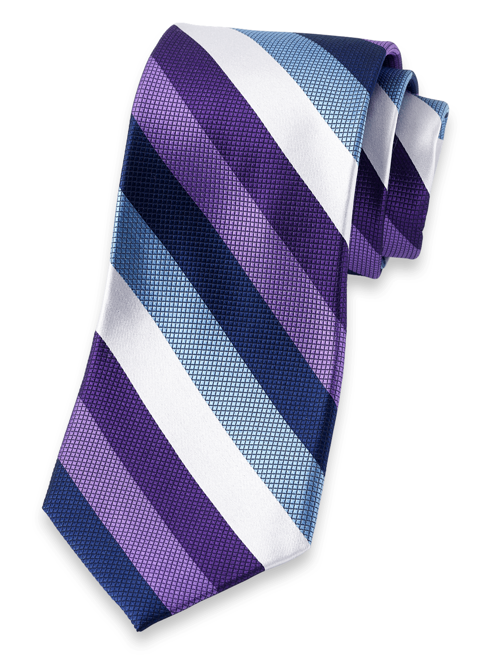 Product Image of Stripe Woven Silk Tie-Purple Multi