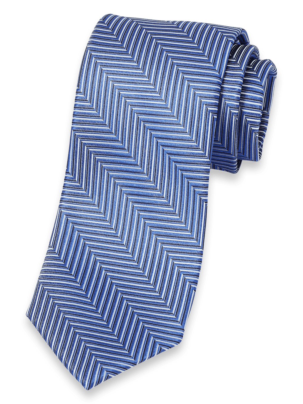 Product Image of Herringbone Woven Silk Tie-Blue Multi