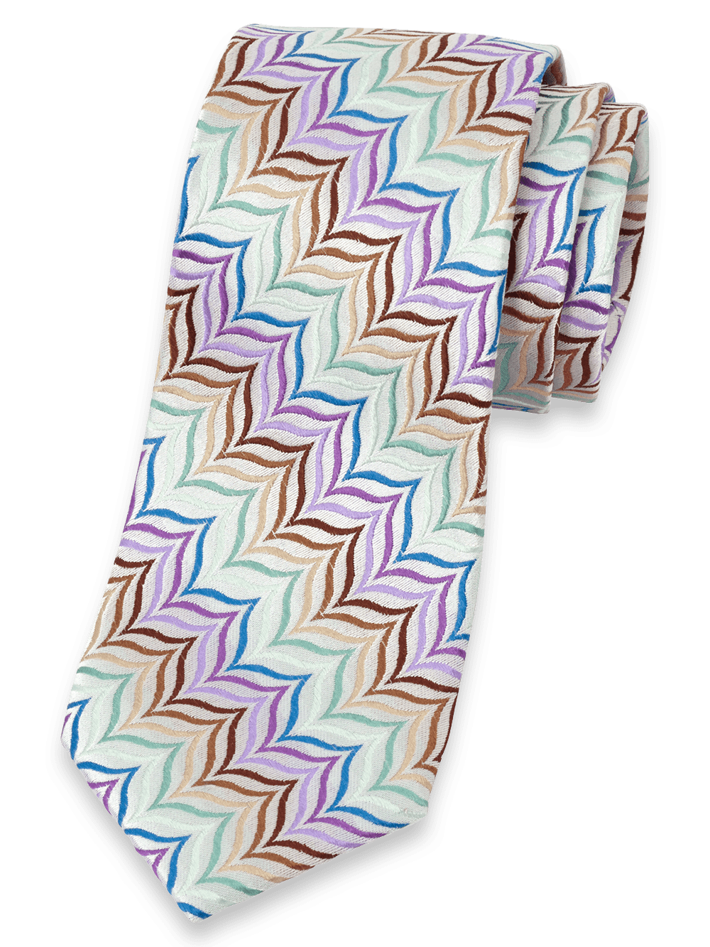 Product Image of Herringbone Woven Silk Tie-Multi