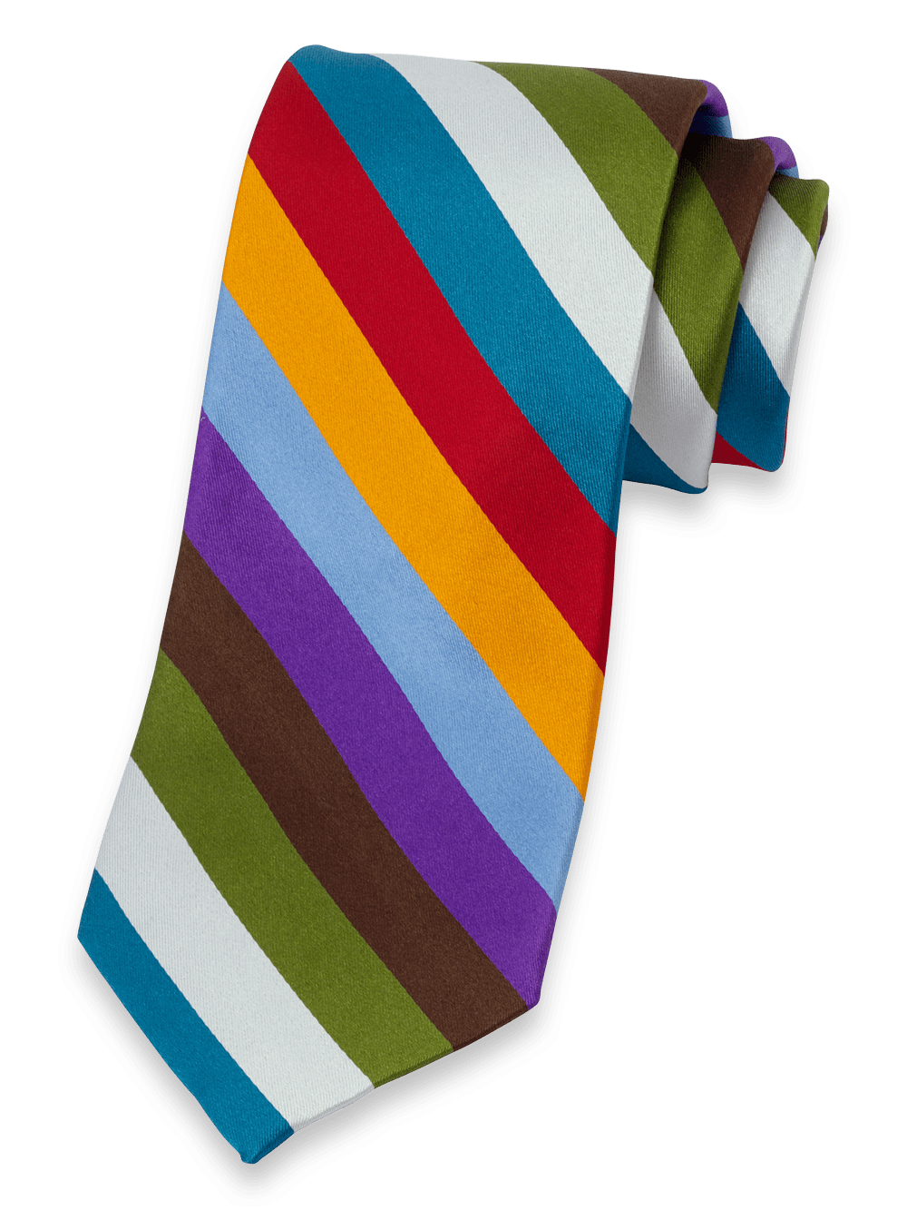 Product Image of Stripe Woven Silk Tie-Multi