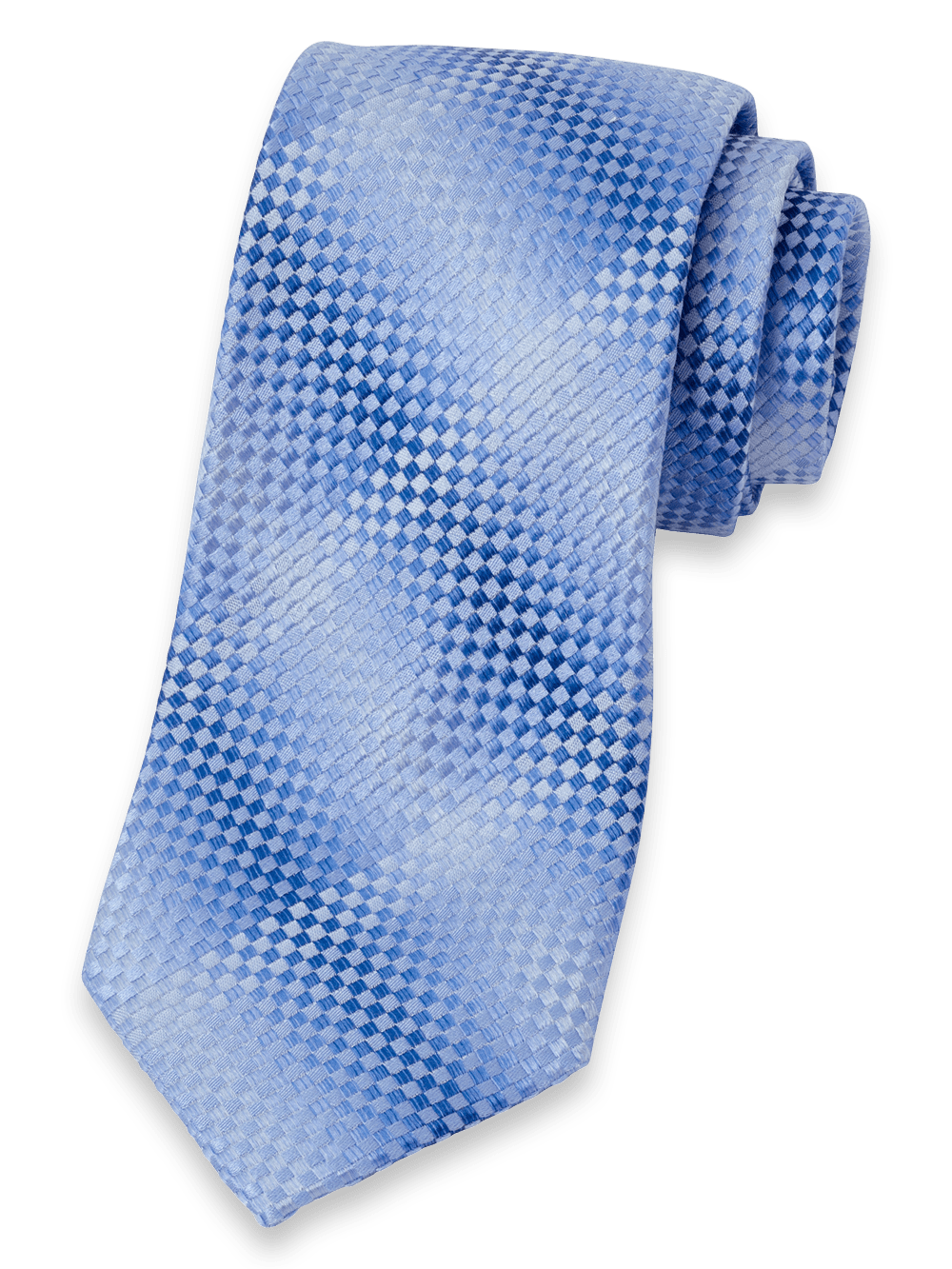Product Image of Geometric Woven Silk Tie-Blue