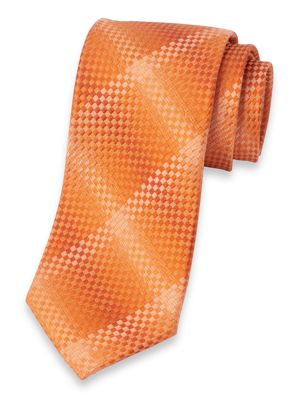 Product Image of Geometric Woven Silk Tie-Orange