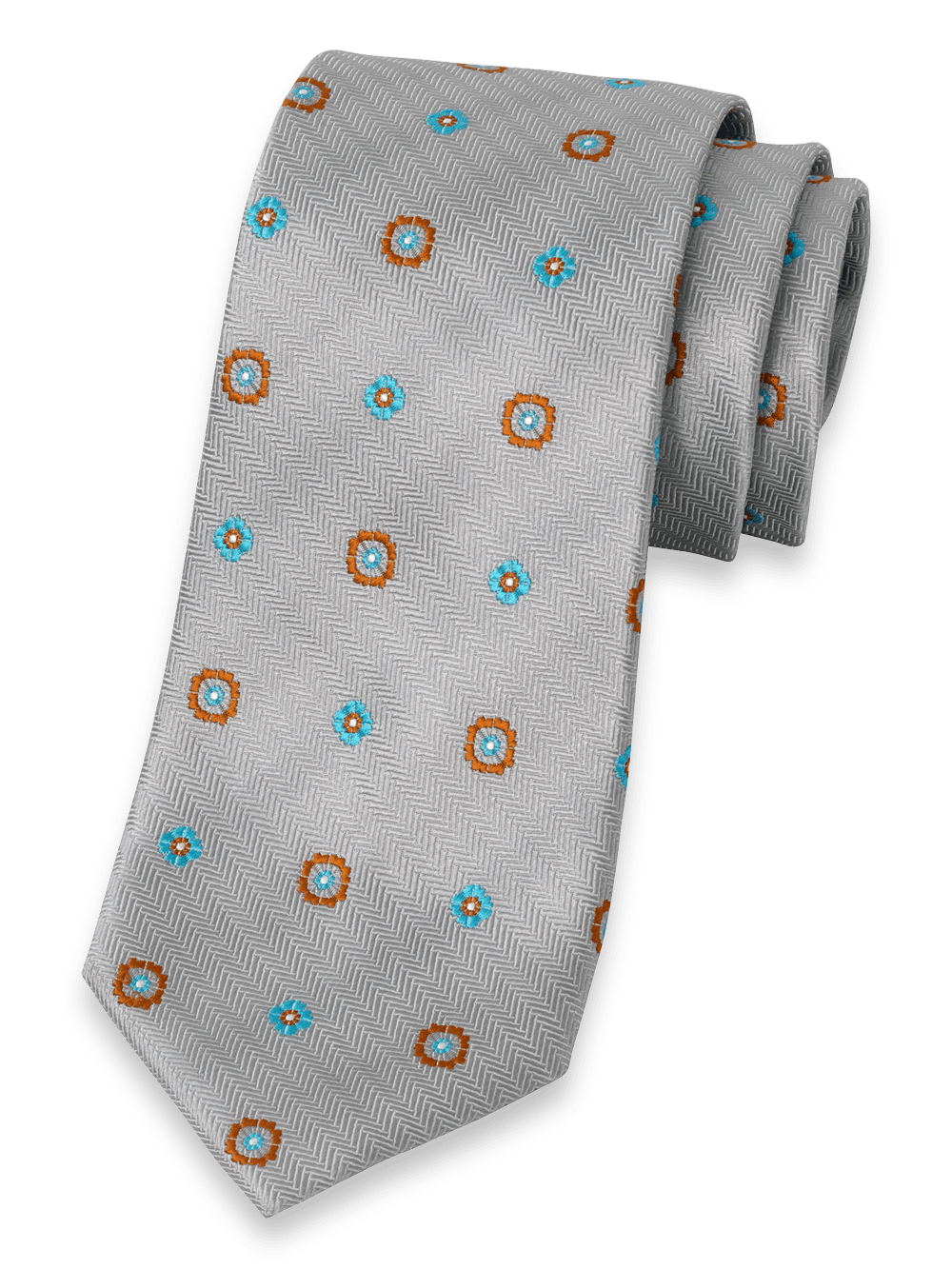 Product Image of Deco Woven Silk Tie-Silver Multi