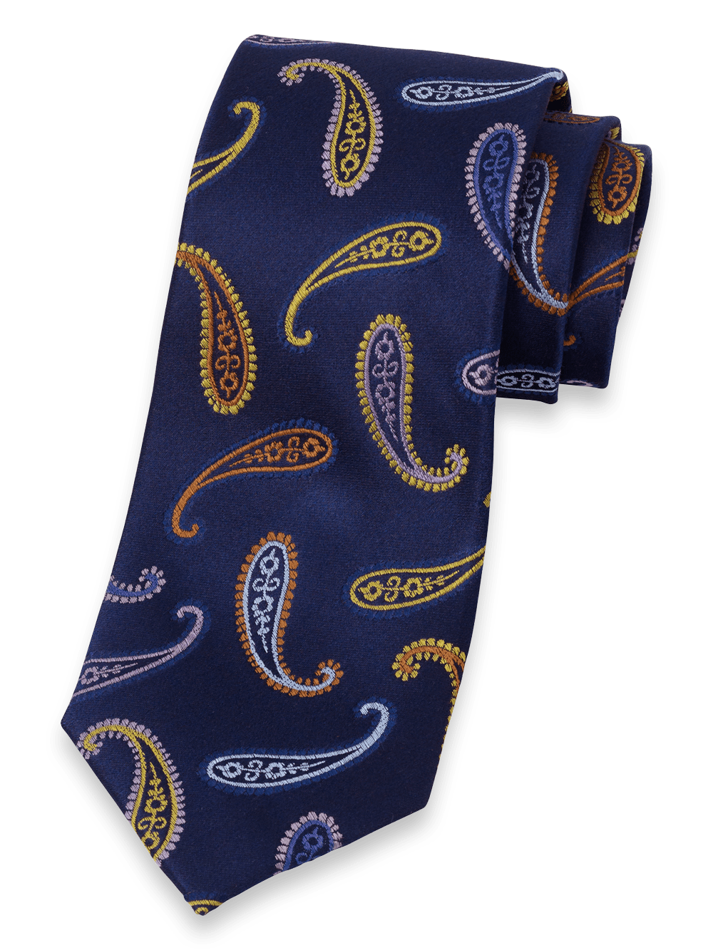 Product Image of Paisley Woven Silk Tie-Navy Multi