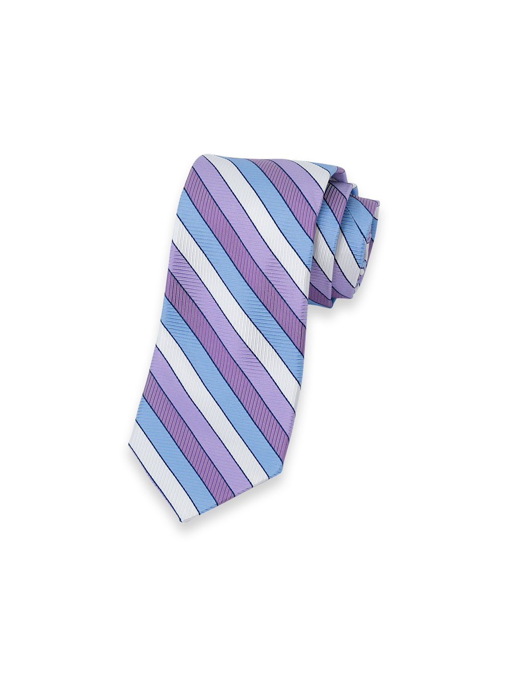 Product Image of Stripe Woven Silk Tie-Purple Multi