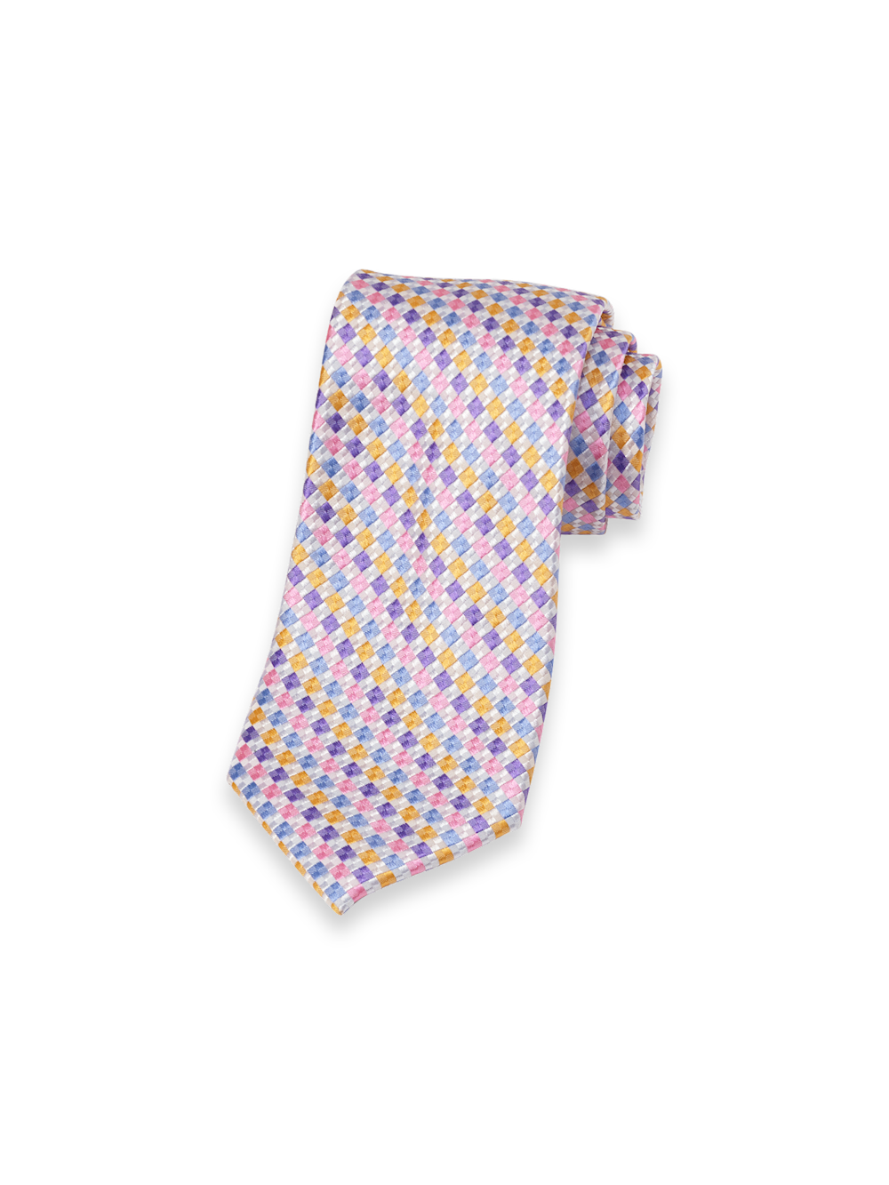 Product Image of Geometric Woven Silk Tie-Purple Multi