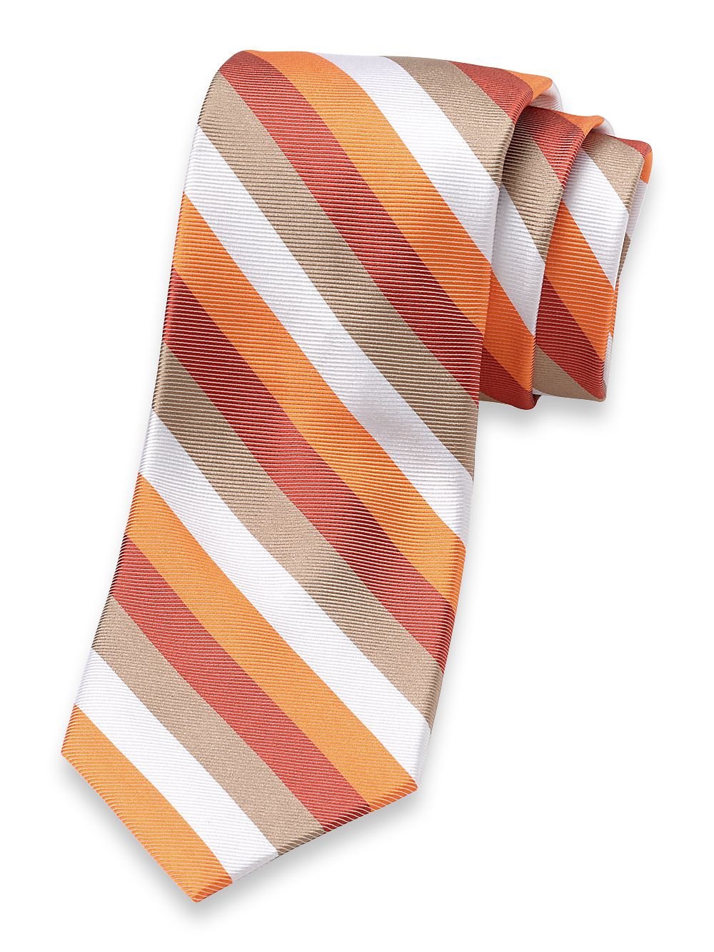 Product Image of Stripe Woven Silk Tie-Orange Multi