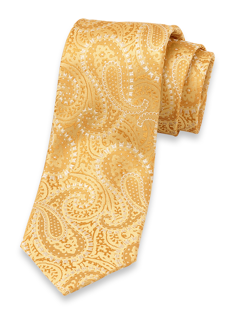 Product Image of Paisley Woven Silk Tie-Yellow