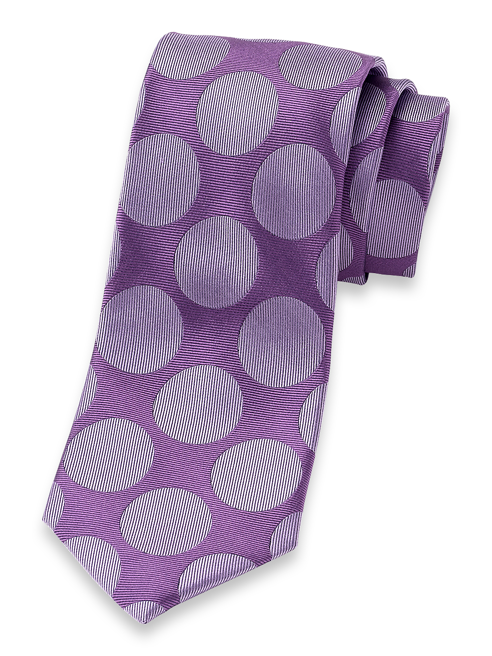 Product Image of Large Dot Woven Silk Tie-Purple