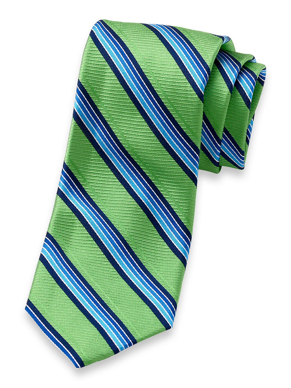 Product Image of Stripe Woven Silk Tie-Green/Blue
