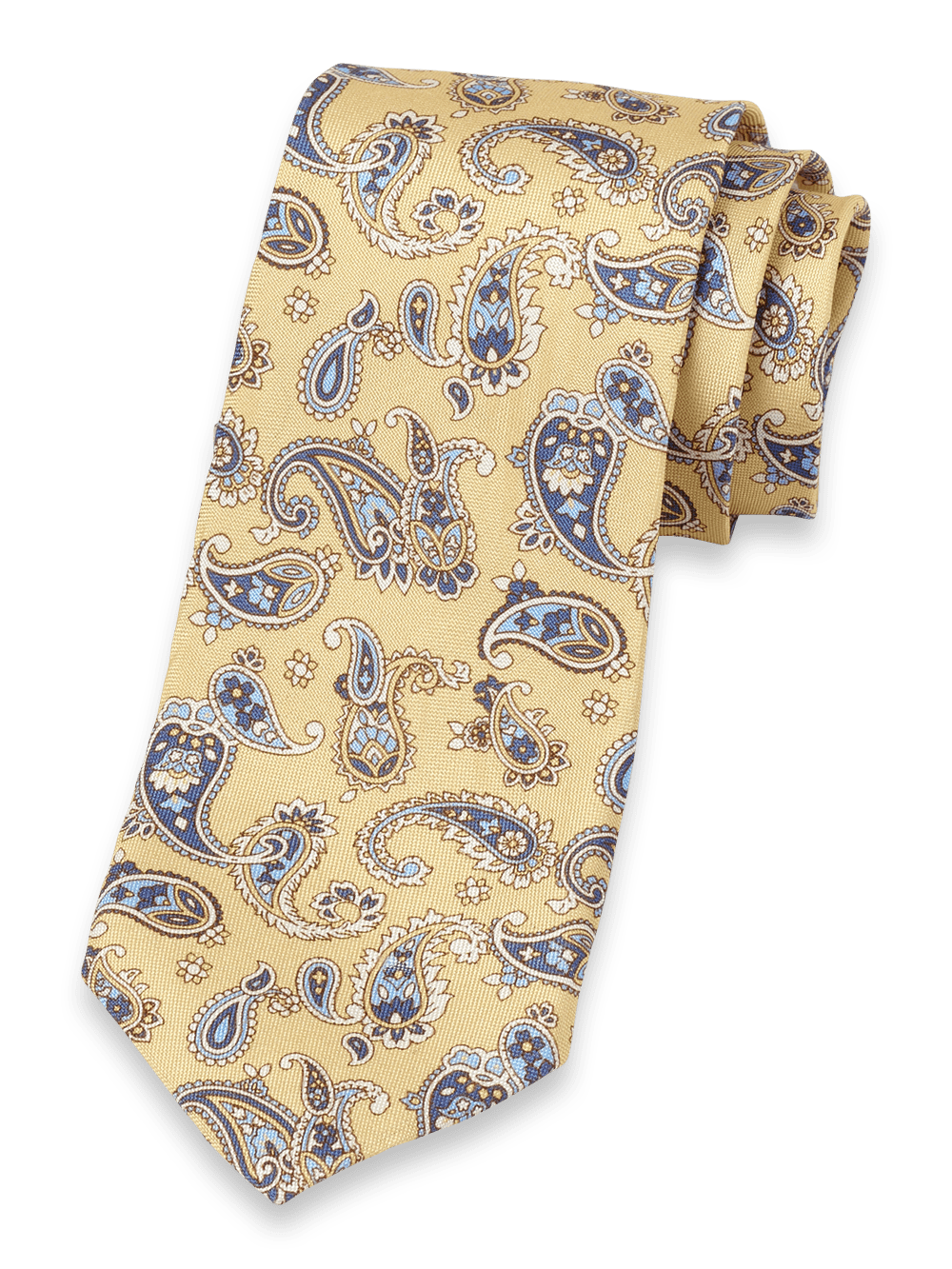 Product Image of Paisley Woven Silk Tie-Yellow/Blue