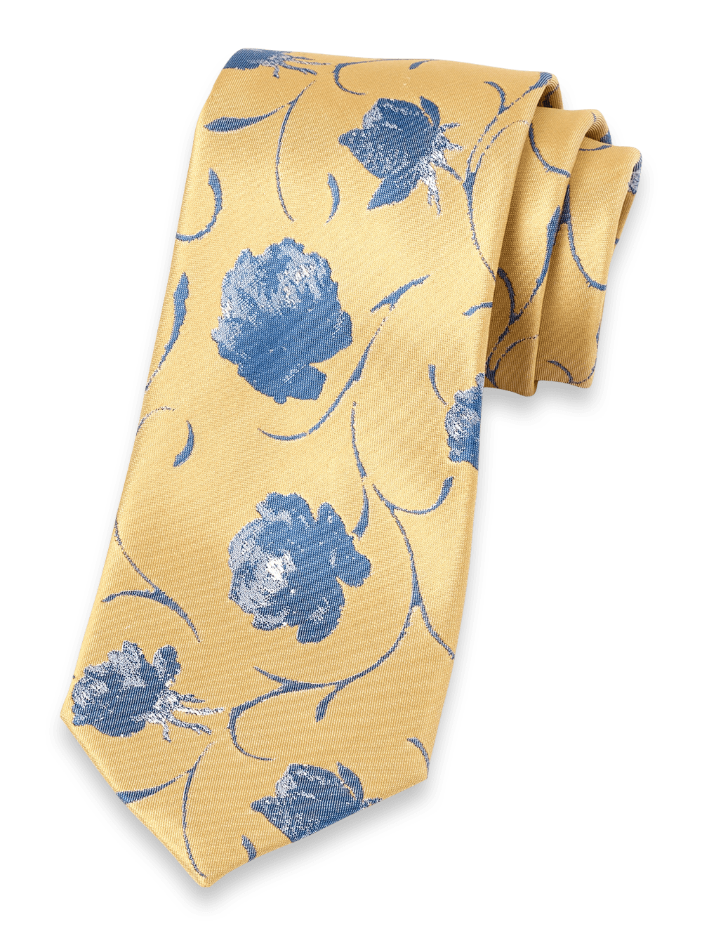 Product Image of Floral Woven Silk Tie-Yellow/Blue