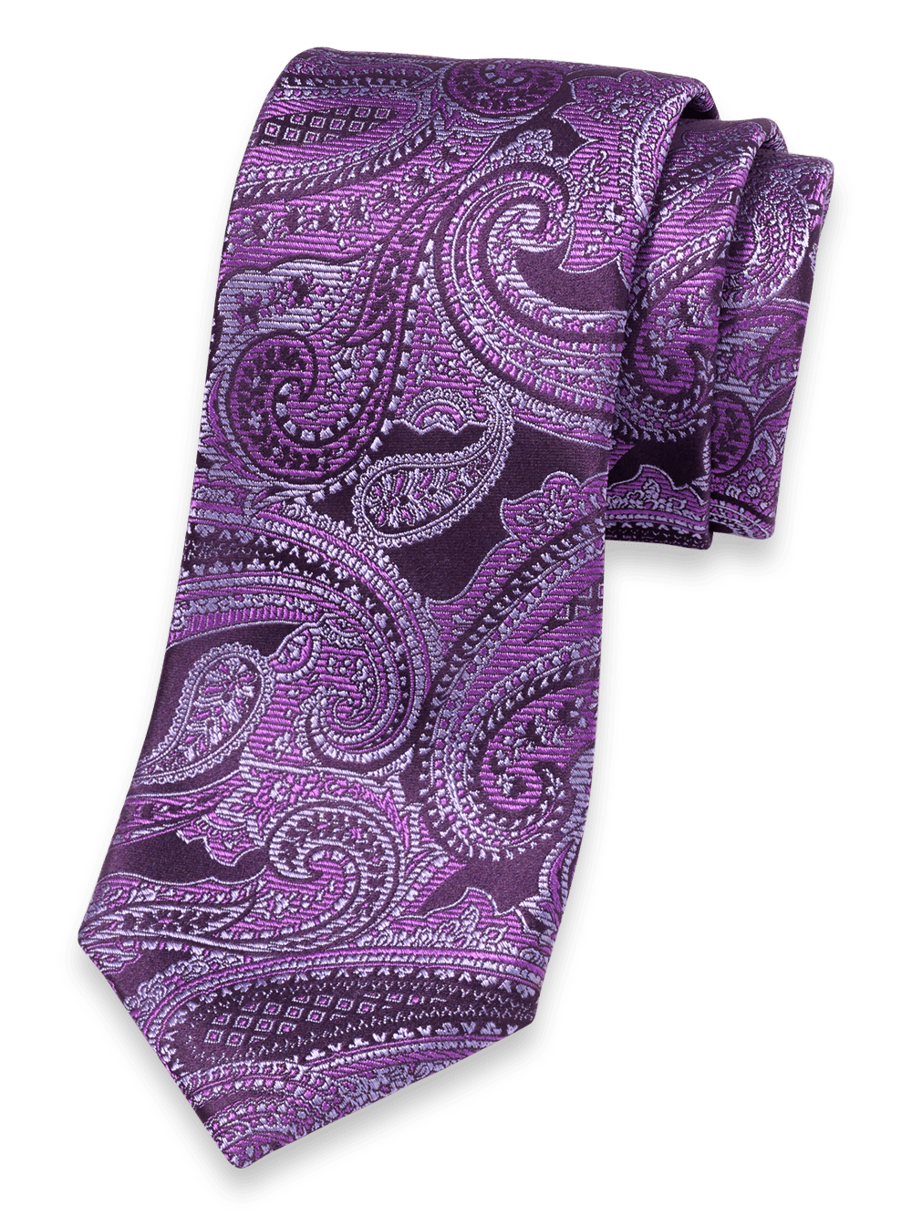 Product Image of Paisley Woven Silk Tie-Purple