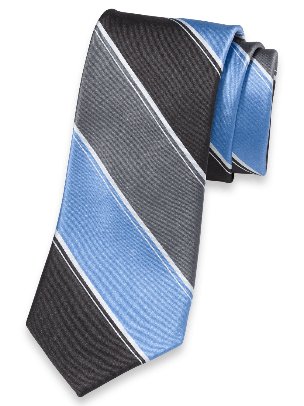 Product Image of Stripe Woven Silk Tie-Blue/Grey