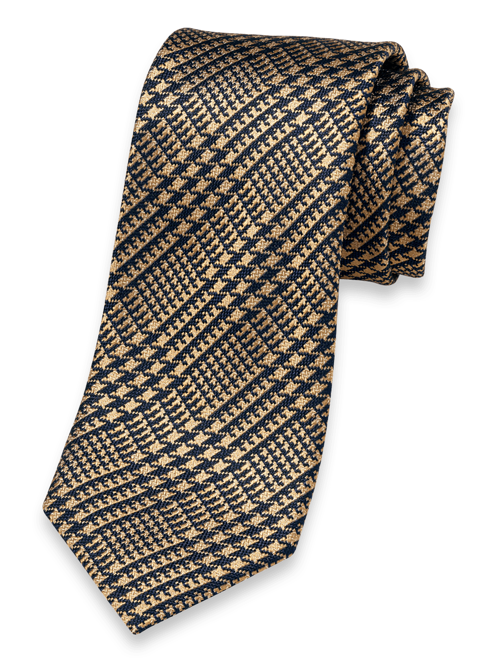 Product Image of Plaid Woven Silk Tie-Gold
