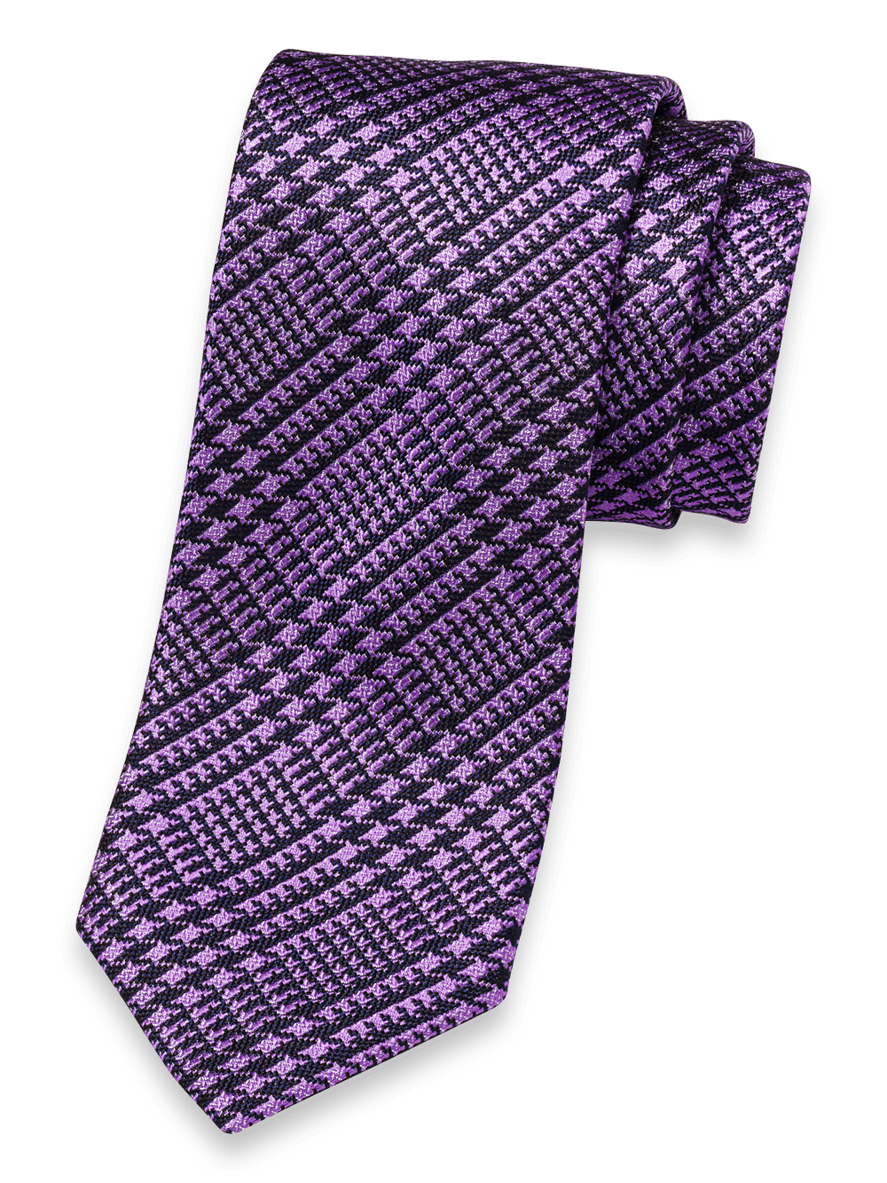 Product Image of Plaid Woven Silk Tie-Purple