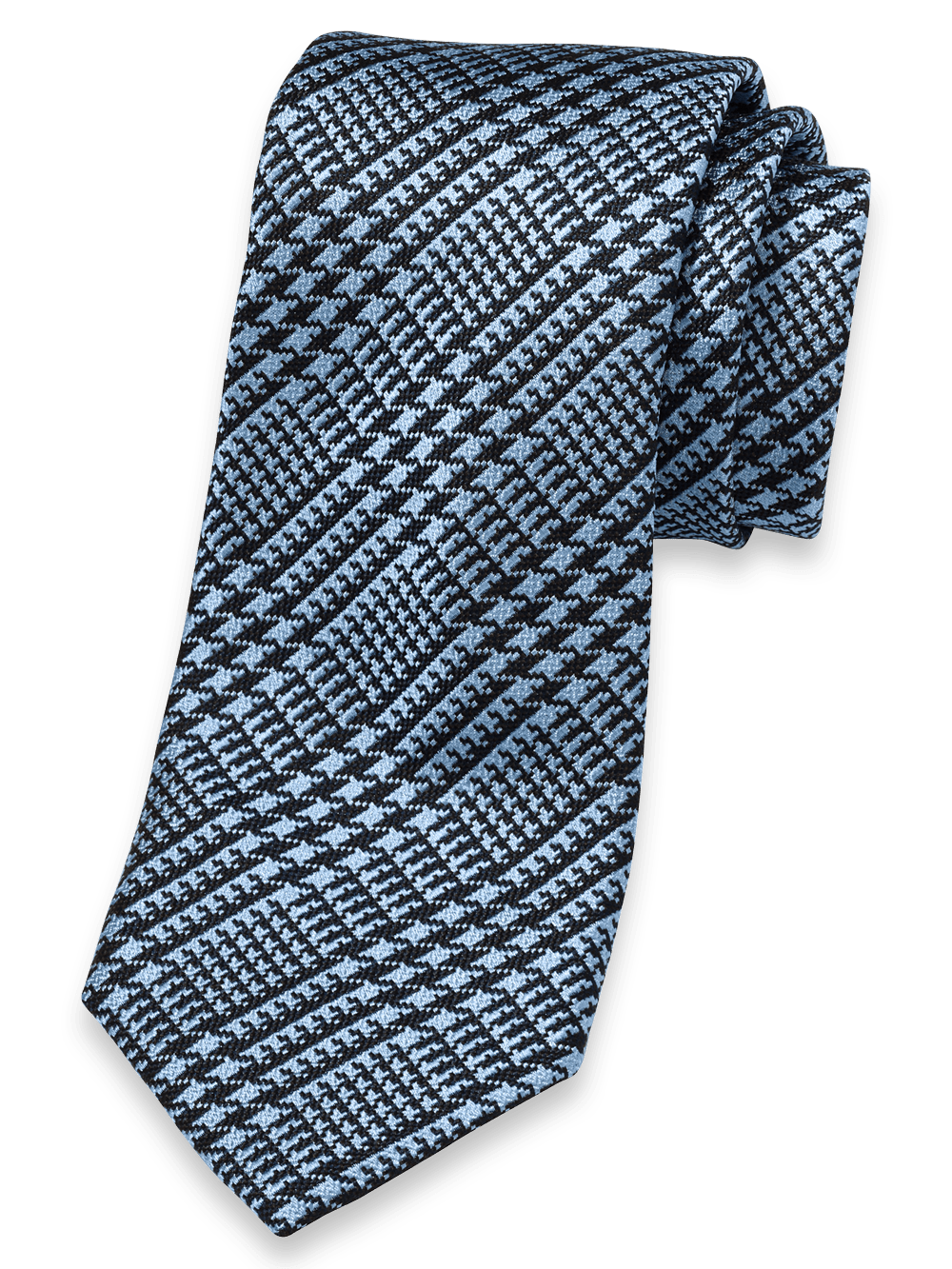 Product Image of Plaid Woven Silk Tie-Blue