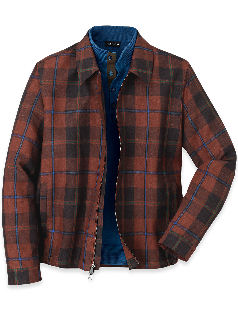 Product Image of Linen Plaid Madras Bomber-Multi